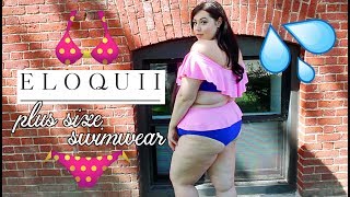 Plus Size Swimsuit Haul  Eloquii Swim Review [upl. by Darcie]