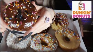 ASMR HUGE Dunkin Donuts Mukbang amp Coffee  Whispered Food Review food asmreating fastfood [upl. by Roshelle]