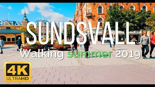 Sundsvall Walking in Summer  Sweden 2019 4K [upl. by Thoma839]