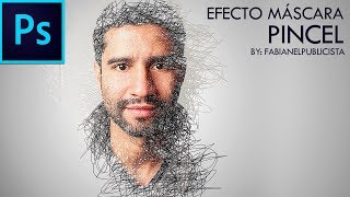 EFECTO MÁSCARA CON PINCEL  SKETCH BRUSH  PHOTOSHOP CC  TUTORIAL 47 [upl. by Sheelagh]