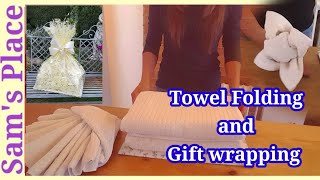 How to fold towel and Gift wrapping  Simple tutorial Hamper [upl. by Lrat4]