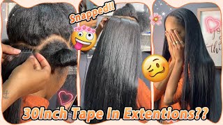 Trending Tape In Extensions Easy Install🔔 Natural 4C Hair 30Inch Extension Tutorial Elfinhair [upl. by Natfa]