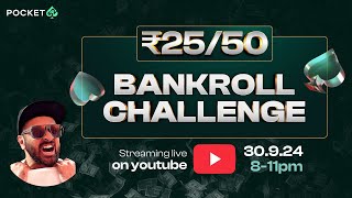 BANKROLL CHALLENGE 20  NLHE 2550 with Shobz [upl. by Casper]