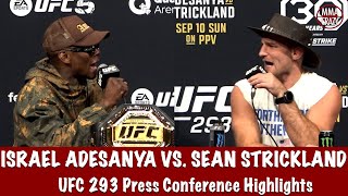 Israel Adesanya vs Sean Strickland Press Conference Highlights UFC 293 [upl. by Yetty]