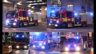 HIGH RISE FIRE ALARM  London Fire Brigade 5 pumps amp turntable ladder responding [upl. by Panter]