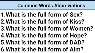 Common Words Abbreviationsgeneral knowledge info [upl. by Mureil389]