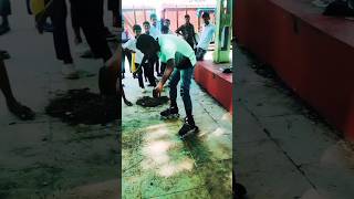 Skating shoes 🤣🤣🛼 স্কেটিং জুতা কিভাবে চালানো যায়। viralvideo funny comedy reels skatingshoes [upl. by Greerson]