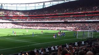 Santi Cazorla corner vs Chelsea 290912 [upl. by Younger]