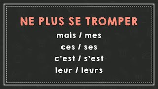 LES HOMOPHONES GRAMMATICAUX  maismes cessescestsest leurleurs [upl. by Yemerej]