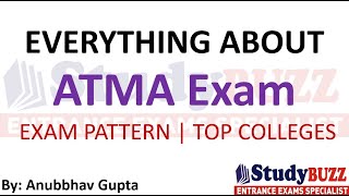 All about ATMA 2024 amp Best colleges  Exam pattern ATMA Cutoff Top ATMA colleges Important topics [upl. by Nnylyoj383]