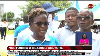 Sparkling Minds Association has partnered with KNLS to provide books to young people in Mombasa [upl. by Swainson]