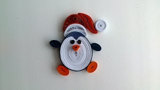 Quilling Christmas decoration make quilling Christmas penguin magnet [upl. by Jeramie]