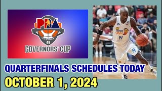 PBA SCHEDULES TODAY QUARTERFINALS OCTOBER 1 2024  PBA GOVERNORS’ CUP 20242025  PBA SEASON 49 [upl. by Isolde]