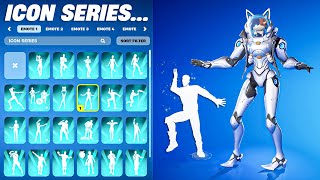 ALL FORTNITE ICON SERIES amp NEW TIKTOK EMOTES 12 [upl. by Yawnoc]