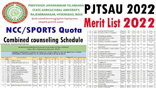 TS AGRICULTURAL 2022 MERIT LIST  PJTSAU 2022 MERIT LIST  PJTSAU  PVNRTVU amp SKLTSHU [upl. by Ashbaugh]