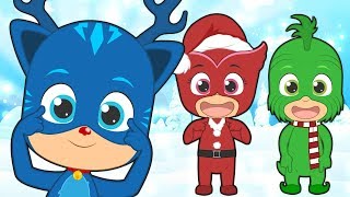 Cabeza hombros rodillas pies con PJ MASKS en Navidad 🎅 Canciones infantiles de Navidad [upl. by Kenelm]