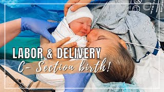 RAW LABOR amp DELIVERY VLOG  Planned C Section [upl. by Alejna988]