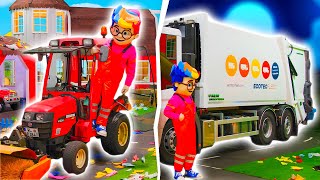 Excavator Tractor Fire Trucks amp Police Cars for Kids [upl. by Neroled]