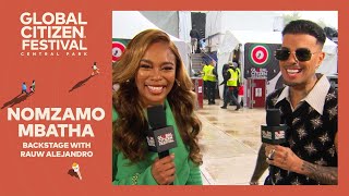 Nomzamo Mbatha chats to Rauw Alejandro backstage  Global Citizen Festival NYC 2024 [upl. by Fredek115]