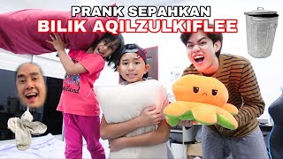 PRANK SEPAHKAN BILIK AQILZULKIFLEE 🤣 FATIN NAIMI KENA MARAH 😭 [upl. by Oicapot]