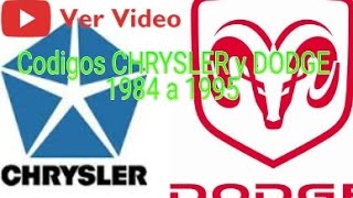 Codigos de CHRYSLER y DODGE de 1984 a 1995 2 [upl. by Askwith375]