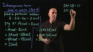 Inhomogeneous term sine or cosine Part A  Lecture 21  Differential Equations for Engineers [upl. by Octavia466]