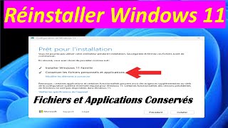 RÉINSTALLER WINDOWS 11 EN CONSERVANT LES FICHIERS PERSONNELS ET APPLICATIONS [upl. by Mailiw235]