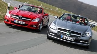 Mercedes SL vs SLK  Vergleich der SternCabrios [upl. by Newnorb]