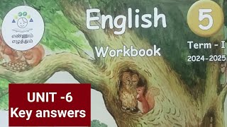 5th std term1 English workbook Unit6 Key answer202425 [upl. by Yentruok]