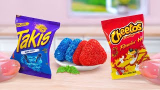 Takis Vs Cheetos Challenge🐯 Want A Miniature Cheetos Chicken Cheese Sandwich Shape🏆Tina Mini Cooking [upl. by Noek103]