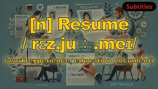 n Resumerésumé meaning work experience education document with 5 examples [upl. by Reinnej]