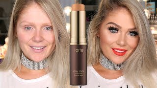 NEW TARTE CLAY STICK FOUNDATION FIRST IMPRESSIONS  REVIEW [upl. by Nettle]