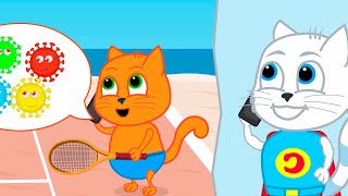 Família de Gatos  Superherói vs insetos Desenho Animado em Português Brasil [upl. by Odrarej]