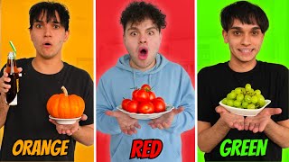 Eating Only ONE Color Of FOOD For 24 HOURS With THE DOBRE TWINS [upl. by Clayberg]