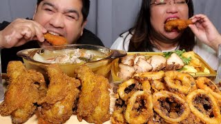 PORK SINIGANG CALAMARES SLICED PORK BELLY FRIED CHICKEN  MUKBANG ASMR [upl. by Marrin745]