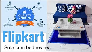 Solis primus 3 seater sofa cum bed from Flipkart review mustwatch youtube subscribe [upl. by Oirevas]