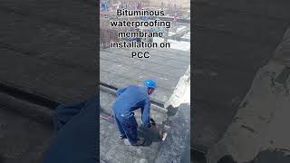 Bituminous waterproofing membrane installation shorts ytshorts youtubeshorts [upl. by Bac516]