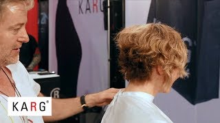 Hairtutorial Graduated bob on naturally wavy hair and disconnected side by KARG [upl. by Dorahs]