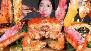 ASMR MUKBANG  3kg 넘는 킹크랩 🦀 킹크랩회 찜 게딱지볶음밥 먹방 7lb KING CRAB RAW KING CRAB BOILED CRAB FRIED RICE [upl. by Mullane960]