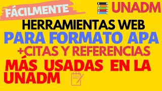 Herramientas en línea para FORMATO APA UNADM 😎 Generadores automáticos FORMATO APA FÁCIL Y RÁPIDO [upl. by Jarrid]