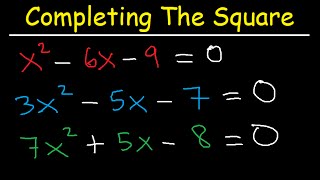 Completing The Square Method and Solving Quadratic Equations  Algebra 2 [upl. by Tjon]