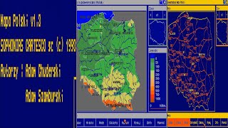 AMIGA Mapy Polski v1 3 1993 Sophonias Cartesco Mapa samochodowa amp hipsometryczna Adam Chuderski Szam [upl. by Flip]