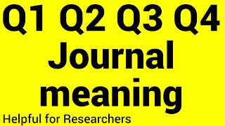 q1 q2 q3 q4 journal meaning [upl. by Geddes8]