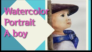 How to paint a boy in watercolor paint Used Color Names 인물화 아이그리기 수채화 [upl. by Haslam]