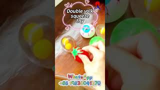 Double yolk squeeze toy squishy and bouncy to the touchQimengfactory stressreliefdiy [upl. by Biddie450]