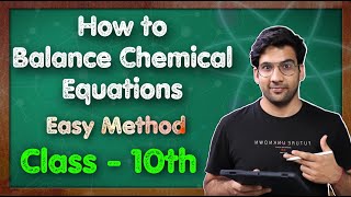 How to Balance Chemical Equations Class 10  Easy Method  Green Board [upl. by Annahs]