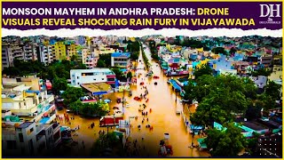 Andhra Pradesh floods  Drone visuals Monsoon chaos in AP  Vijayawadas shocking rain impact [upl. by Brookhouse750]