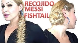 peinado Recogido con trenza de espiga MESSI FISHTAIL updo [upl. by Ddart]