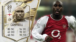 89 PRIME ICON SOL CAMPBELL PLAYER REVIEW FIFA 23 [upl. by Astto]