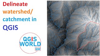 Delineate watershed area in QGIS  Delineate catchment area in QGIS [upl. by Fridell26]